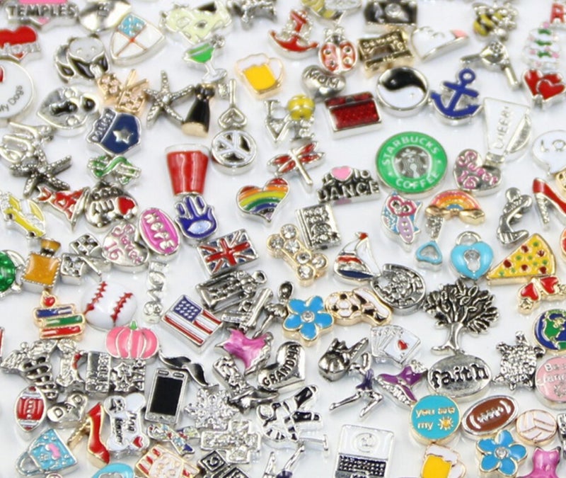 Miraclekoo 100 Pcs Floating Charms Assorted Mix DIY for Floating Lockets Glass Living Memory Lockets Random Style - Image 4